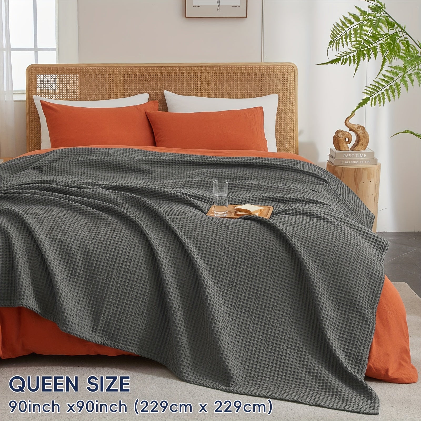 BREEZEWEAVE – All-Season Lightweight Waffle Blanket for Ultimate Comfort