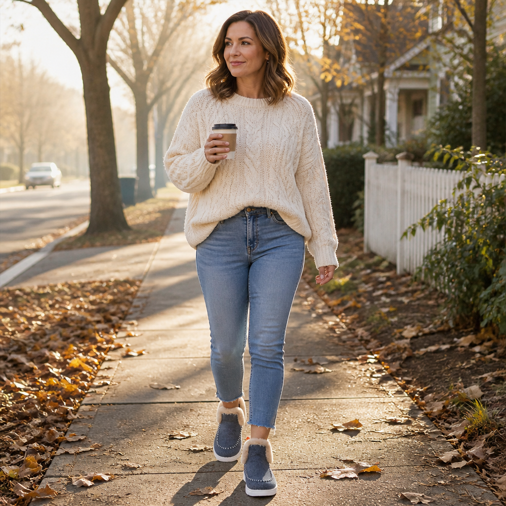 StrideEase™ – Warm Faux Fur-Lined Slip-On Winter Boots