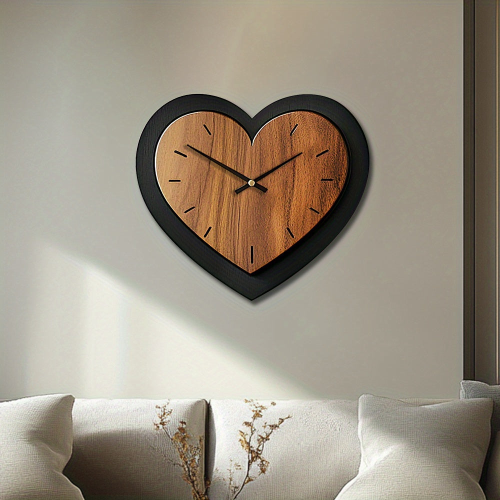Heartfelt Elegance – Rustic Wooden Wall Clock