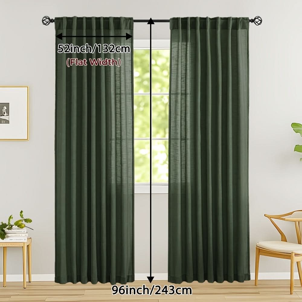 Flax Linen Sheer Curtains for Soft Light Filtering and Privacy