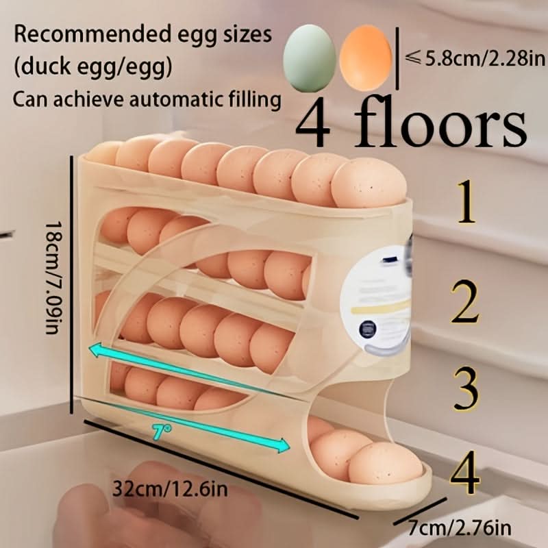 4-Level Rolling Egg Storage Organizer