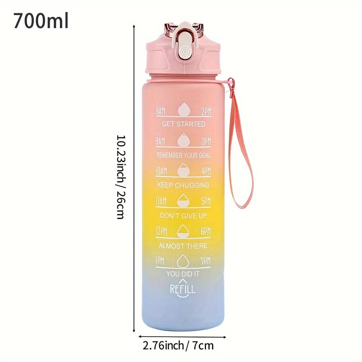 Gradient Water Bottle with Straw for Hydration
