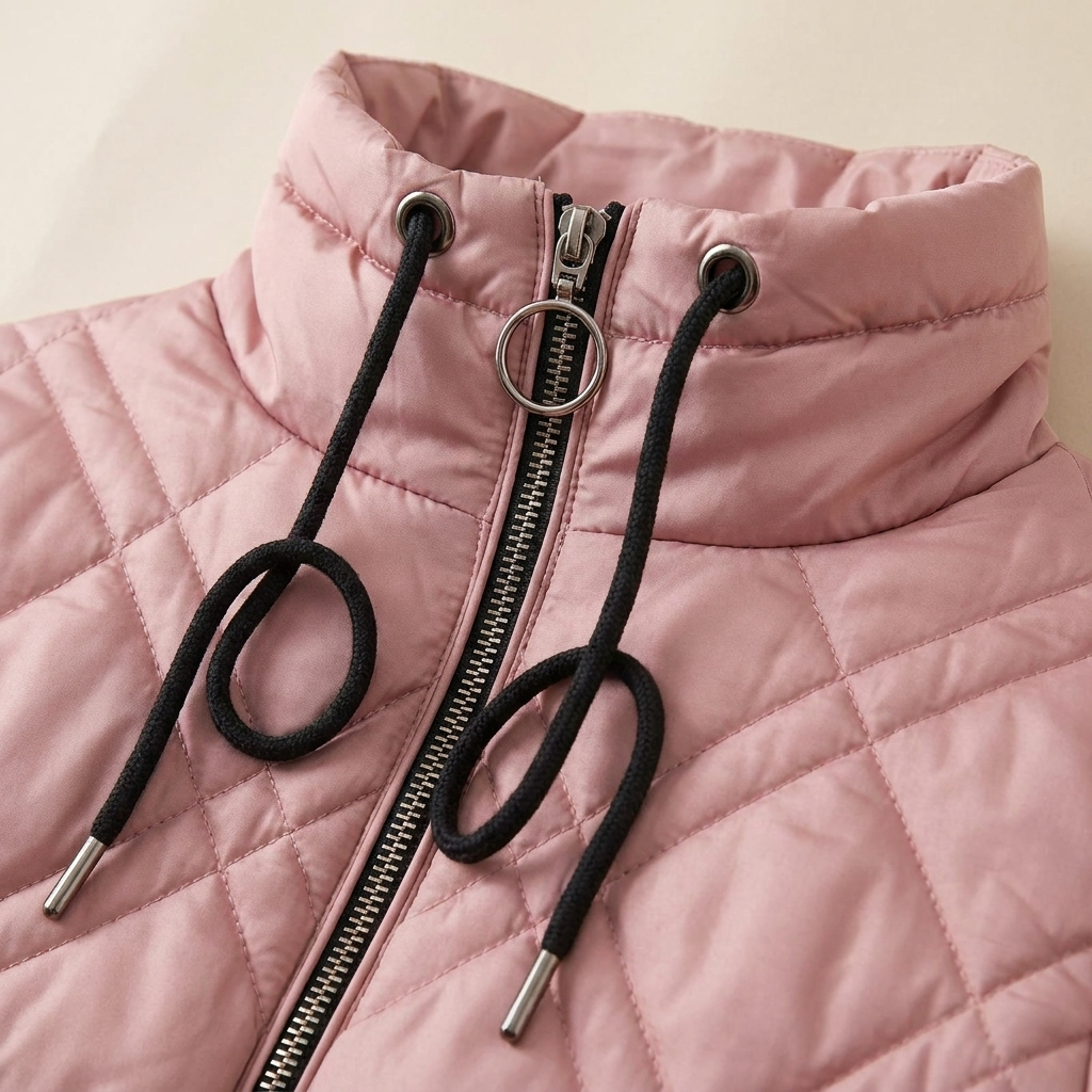 RamoraVibe™ – Diamond-Stitched Hooded Parka Featuring Adjustable Drawstring Hood