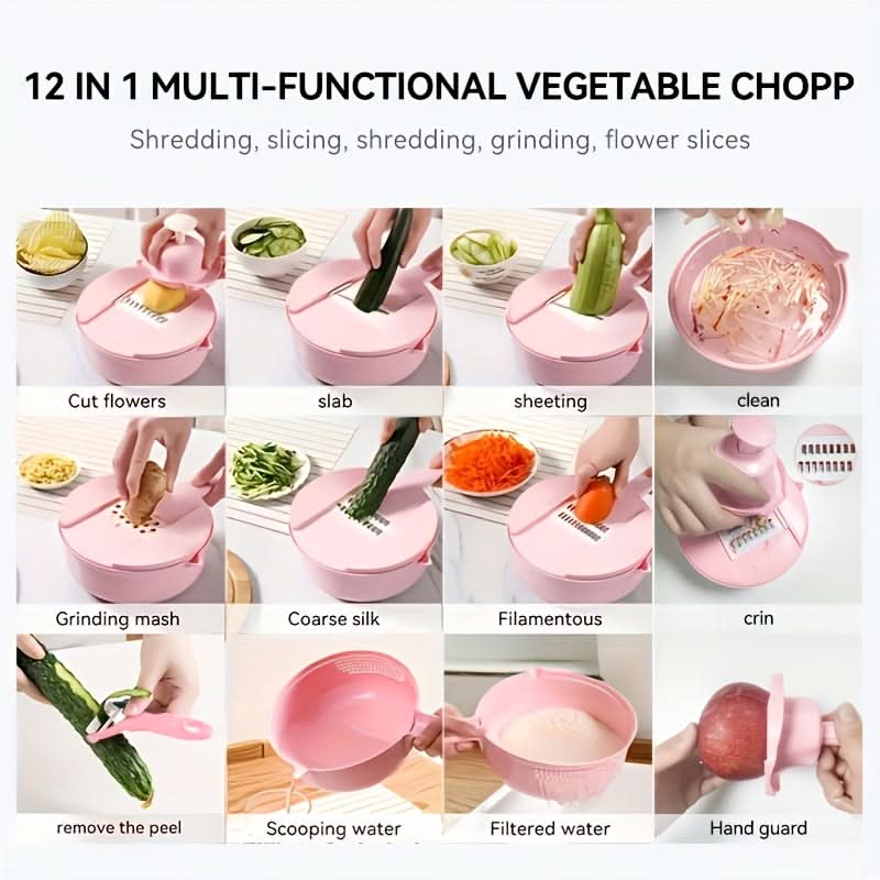 12-in-1 Multifunctional Vegetable Slicer and Chopper