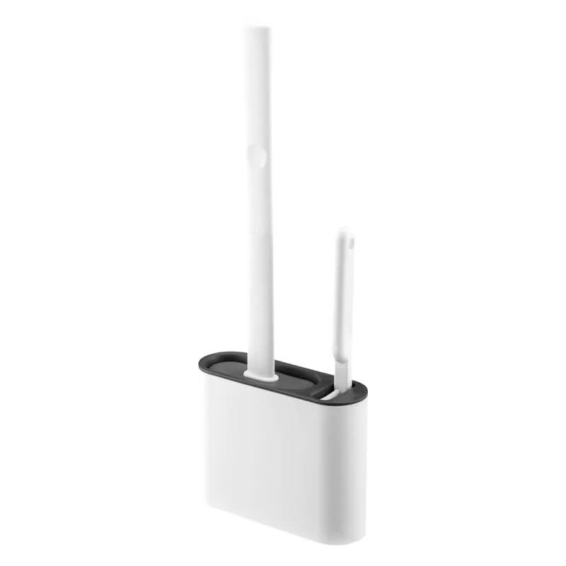 Silicone Toilet Brush Set with Flat Head Design