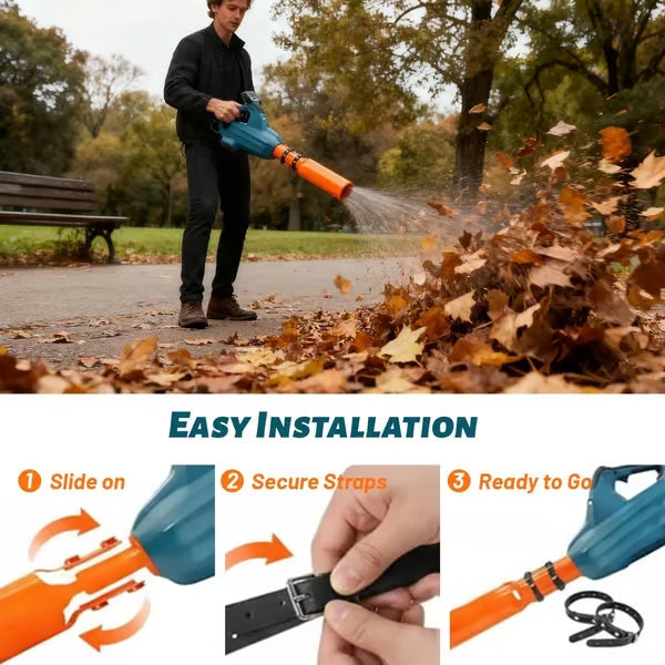Leaf Blower Airflow Booster Attachment | Flow Enhancer | Quick Tool-Free Installation | AirJetPro