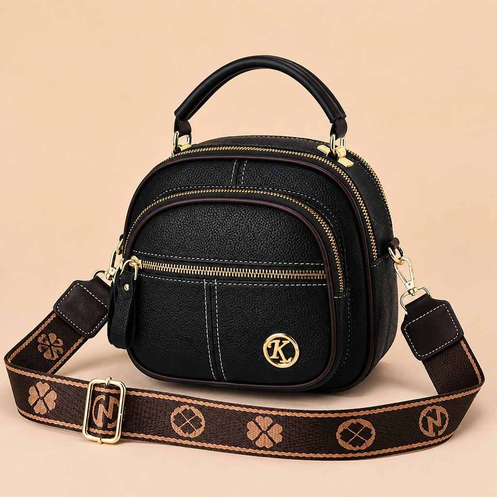 VieraBelle™ – Compact Crossbody Bag with Bold Patterned Strap