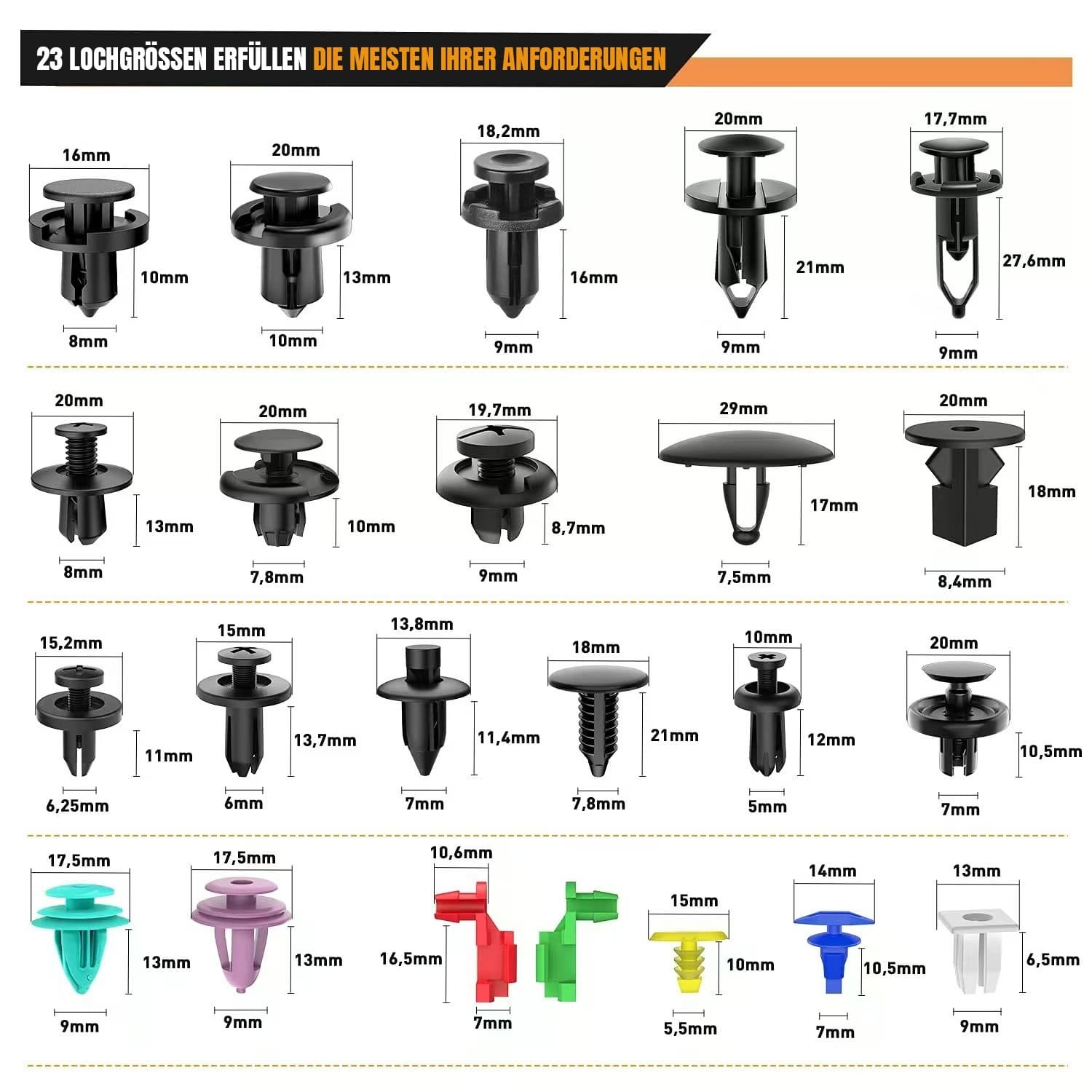 Universal Auto Fastener Kit | Durable Clips for Vehicle Repairs