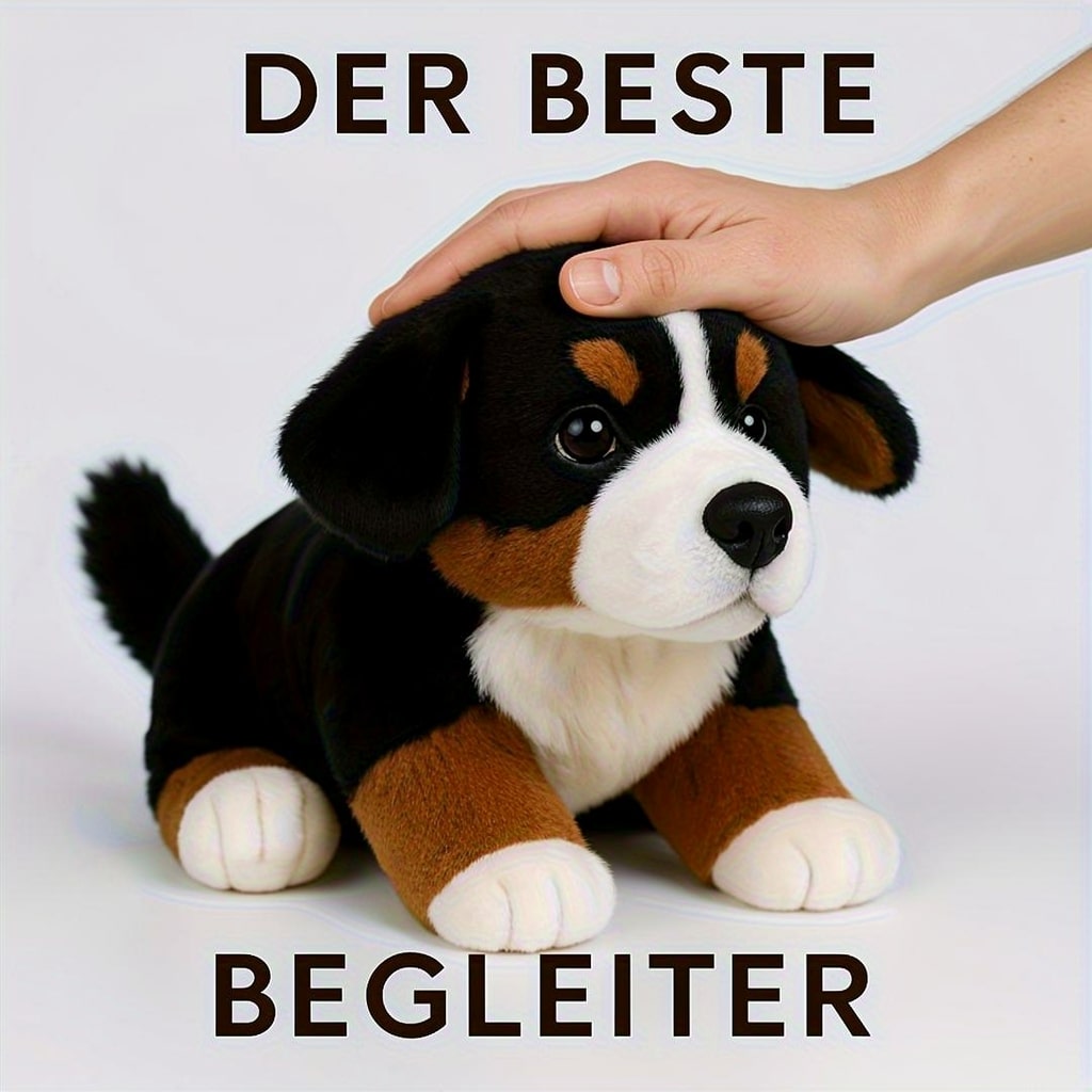 Cuddly Companion: Realistic Bernese Mountain Dog Plush Toy