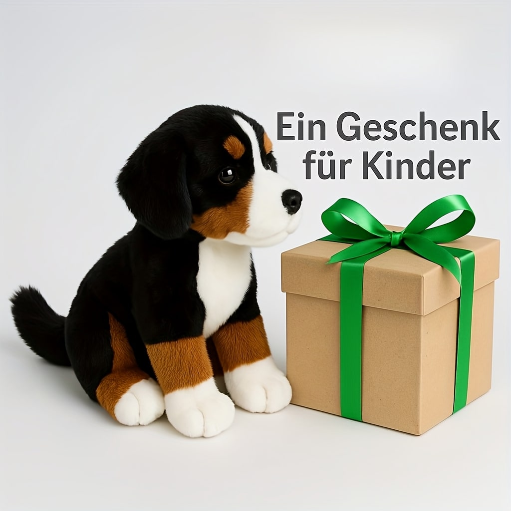 Cuddly Companion: Realistic Bernese Mountain Dog Plush Toy
