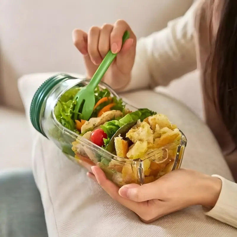 Glass Salad Dish | Side Entry | Airtight Twist Lid | FreshBowl