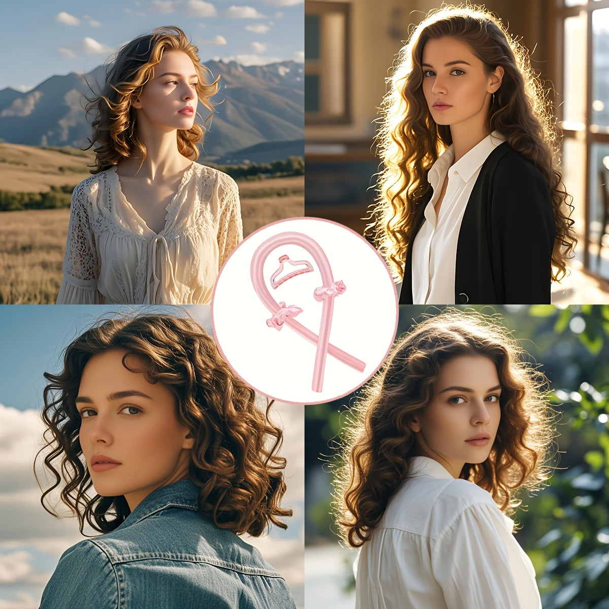 Gentle Waves - Bow-Style Heatless Hair Curling Ribbon