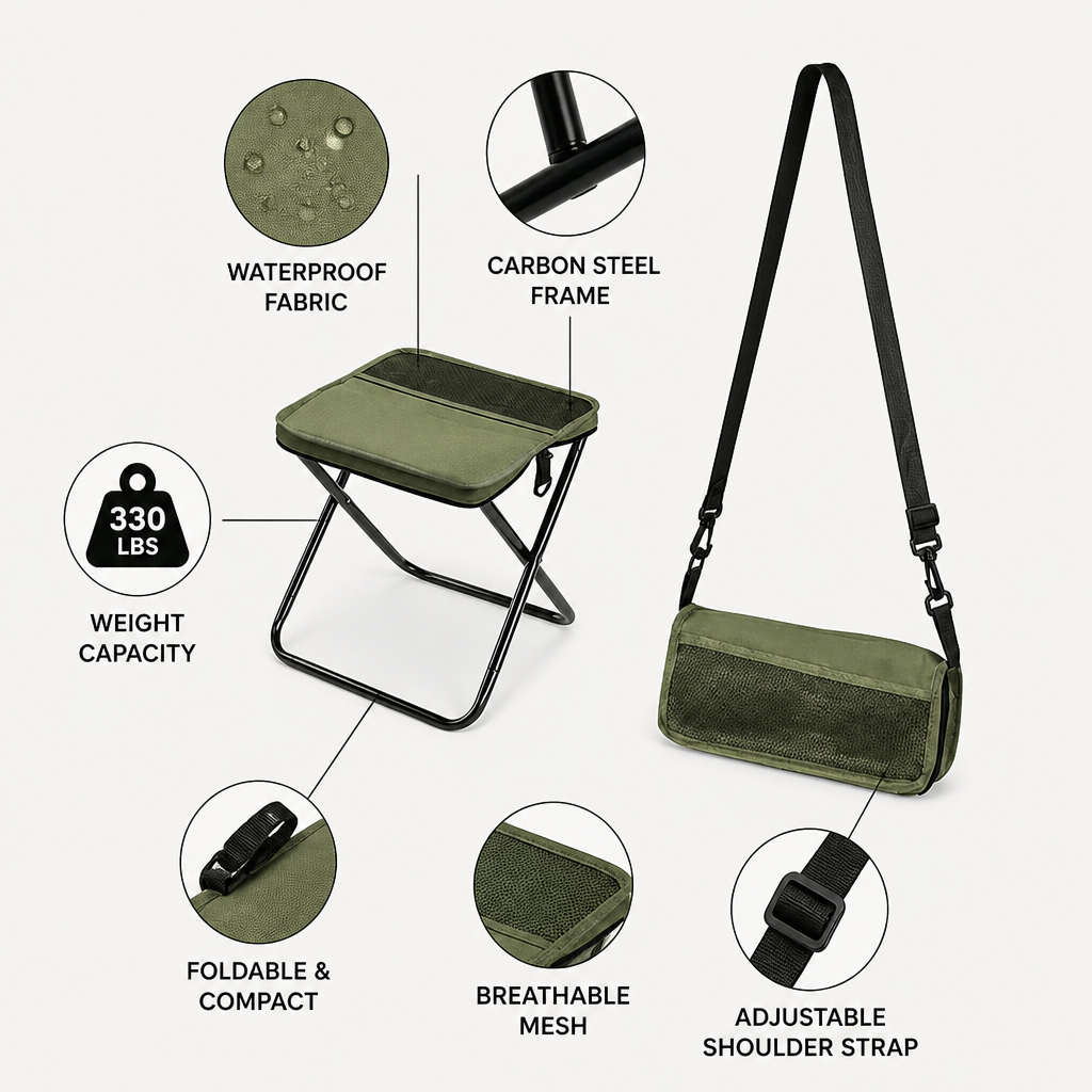 TrailNest™ Portable Seat — Adventure-Ready Comfort That Moves as Light as You Do