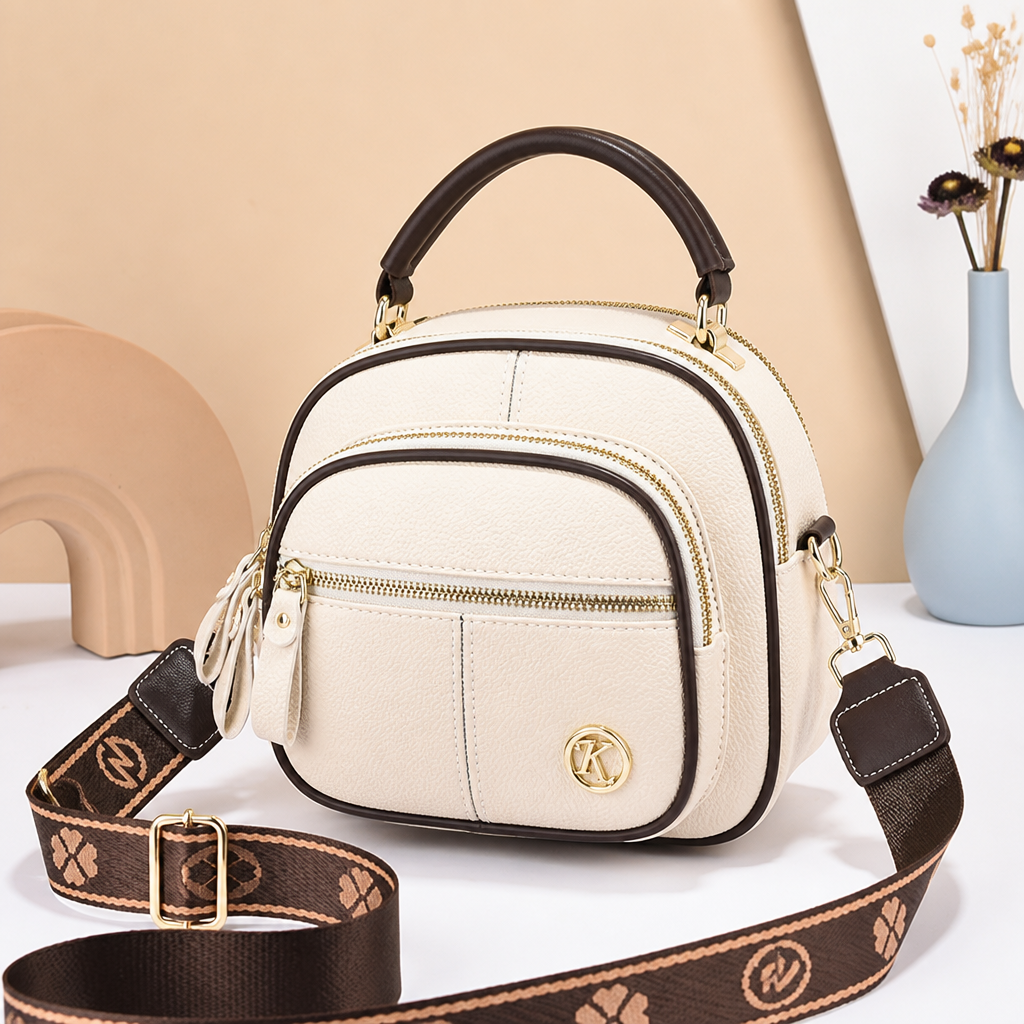 VieraBelle™ – Compact Crossbody Bag with Bold Patterned Strap