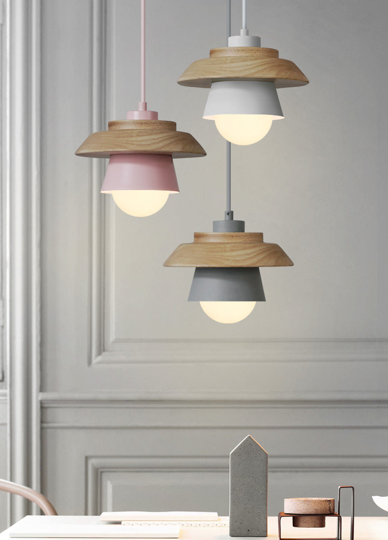Scandinavian Hanging Wooden Lamp