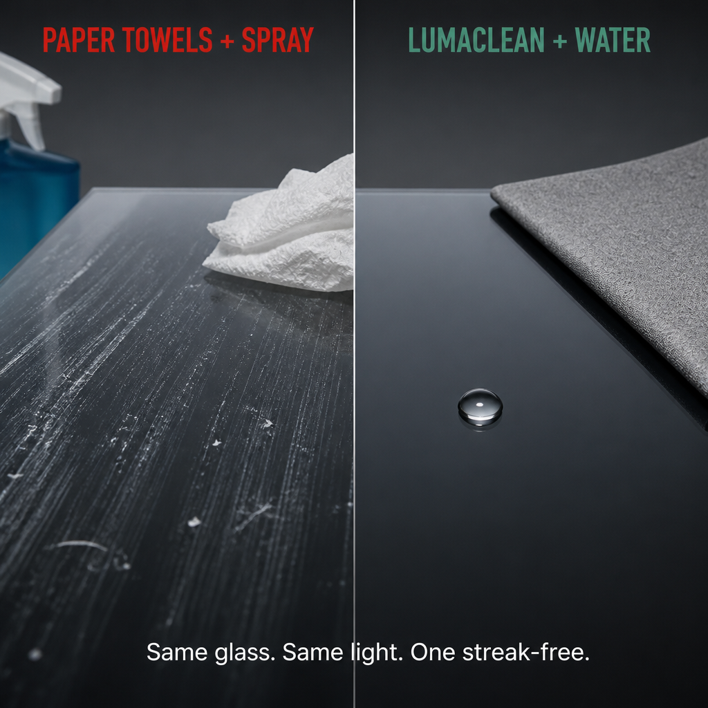 LumaClean™ — Clean Glass, Mirrors & Car Windows Streaklessly with Only Water