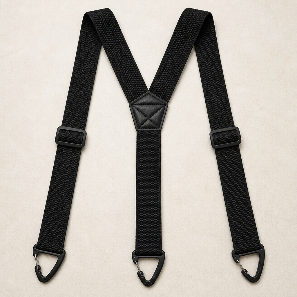 IronMark™ – Rugged Belt-Loop Suspenders with Carabiner Hook Clips