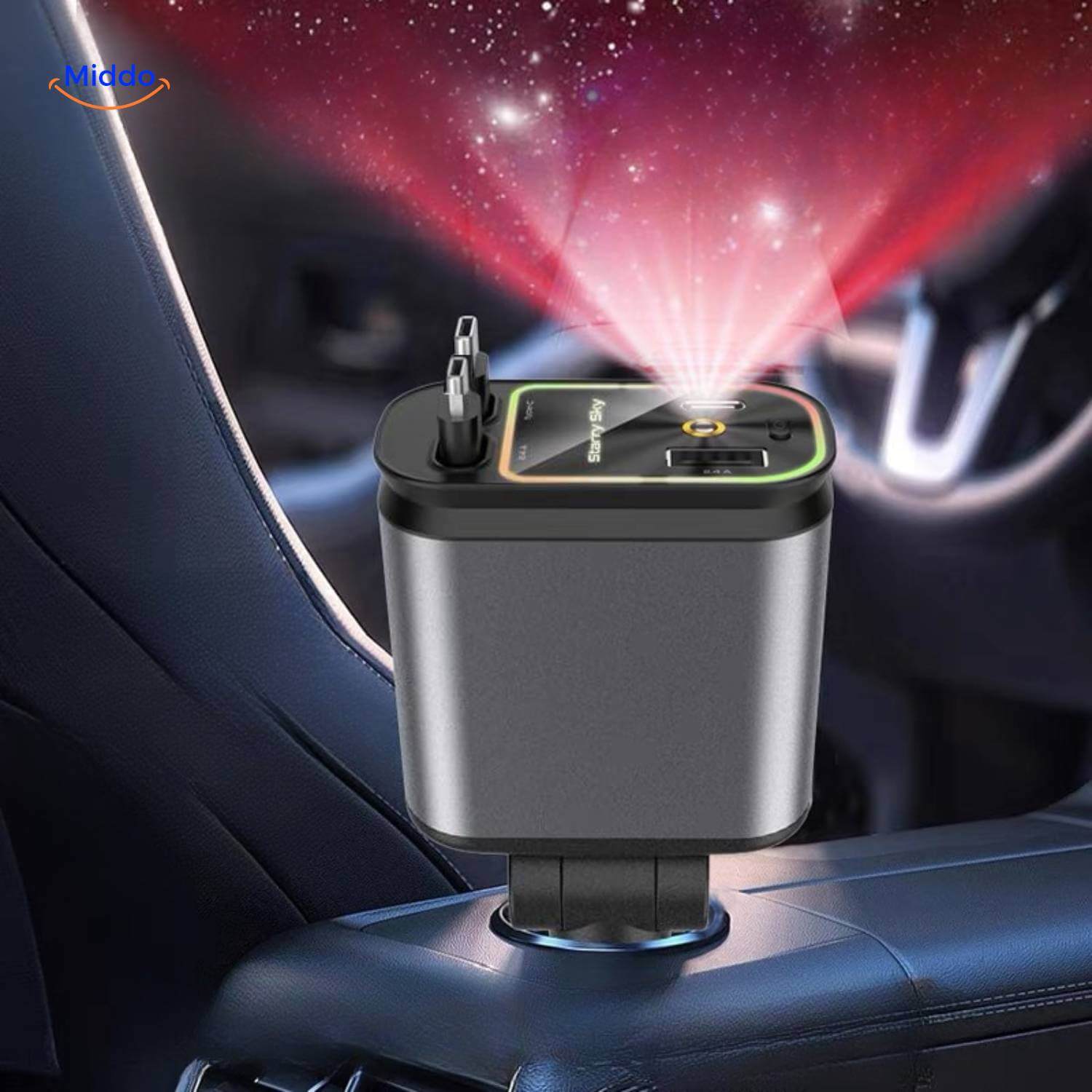 VoltAura™ — Power Up Four Devices Quickly & Illuminate Your Night Journey Sky
