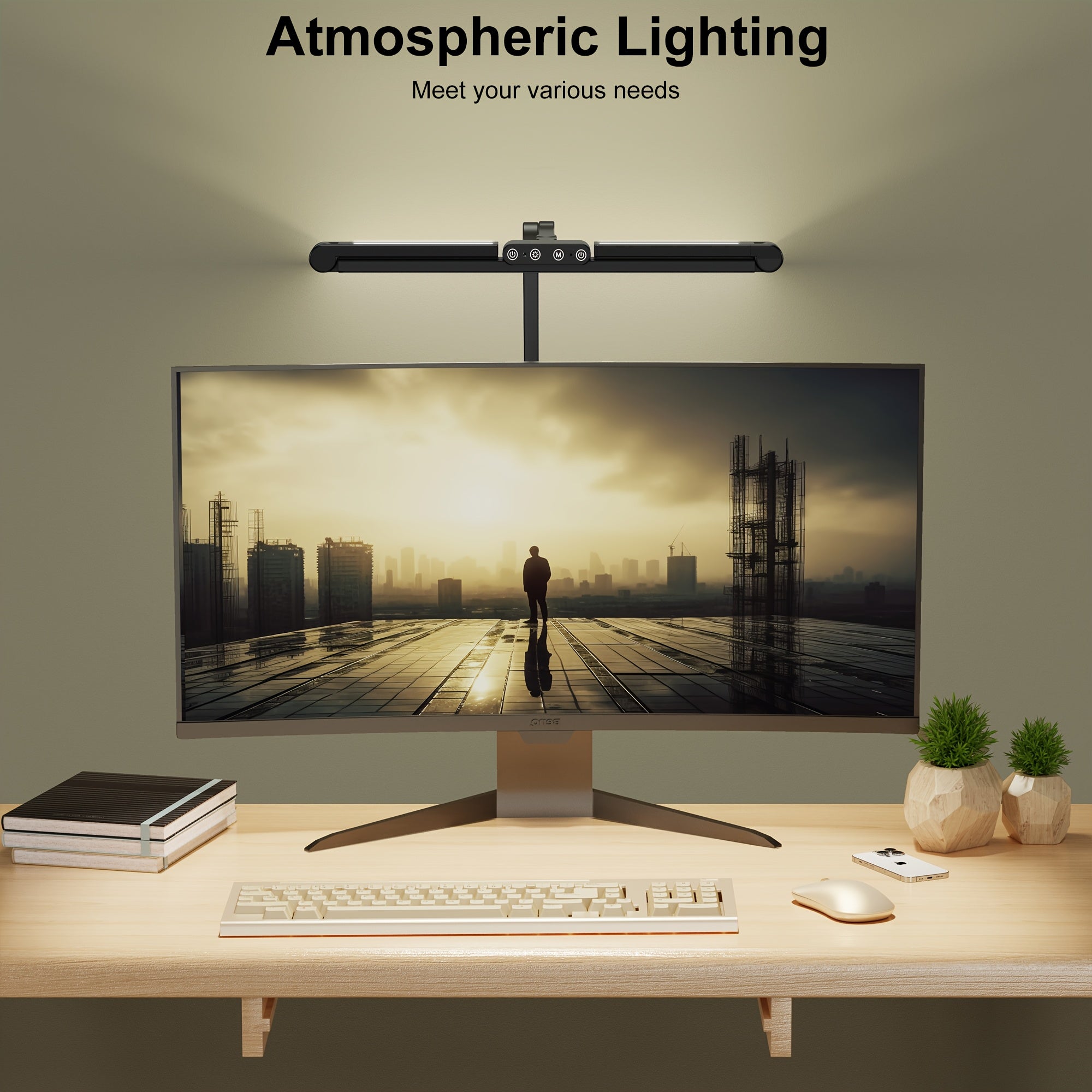 Tri-Head Adjustable LED Desk Light with Gesture Control