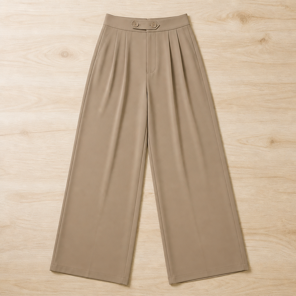 VelaCurve™ – High-Waist Wide-Leg Plus Size Pants with Wrinkle-Free Stretch