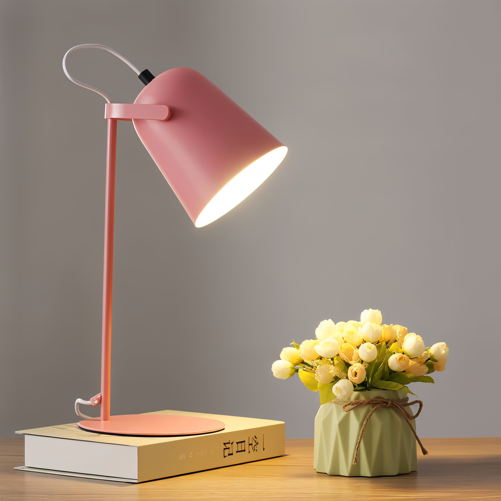 Macaron Table Lamp – Nordic Yellow Desk Light – Adjustable Brightness