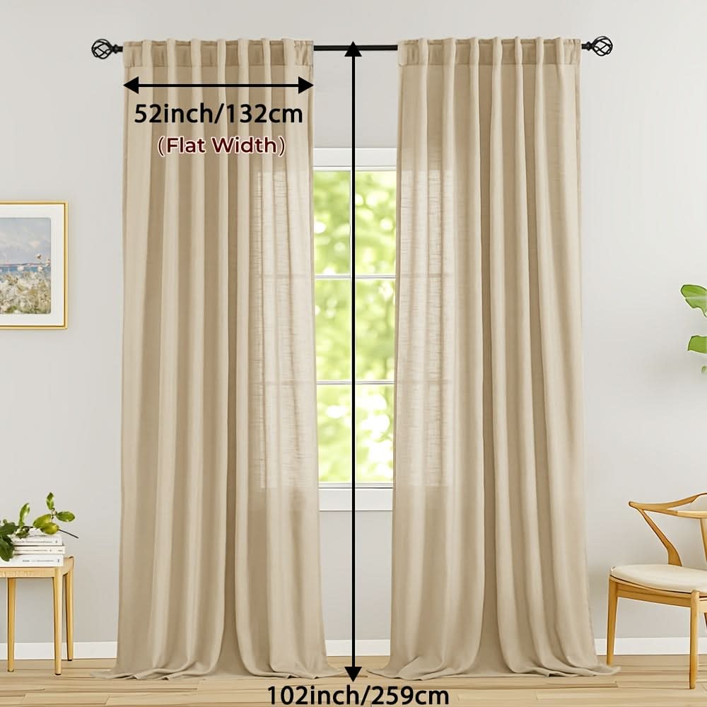 Flax Linen Sheer Curtains for Soft Light Filtering and Privacy
