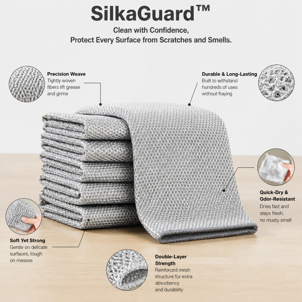 SilkaGuard™ — Clean with Confidence, Protect Every Surface from Scratches and Smells