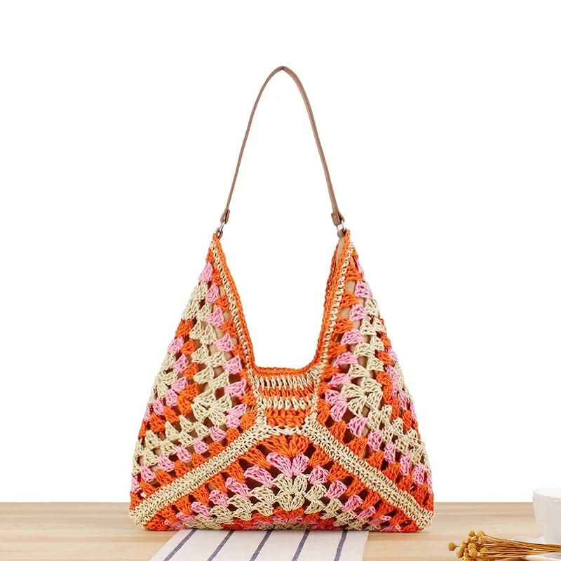 Crochet Beach Tote Bag in Bohemian Style