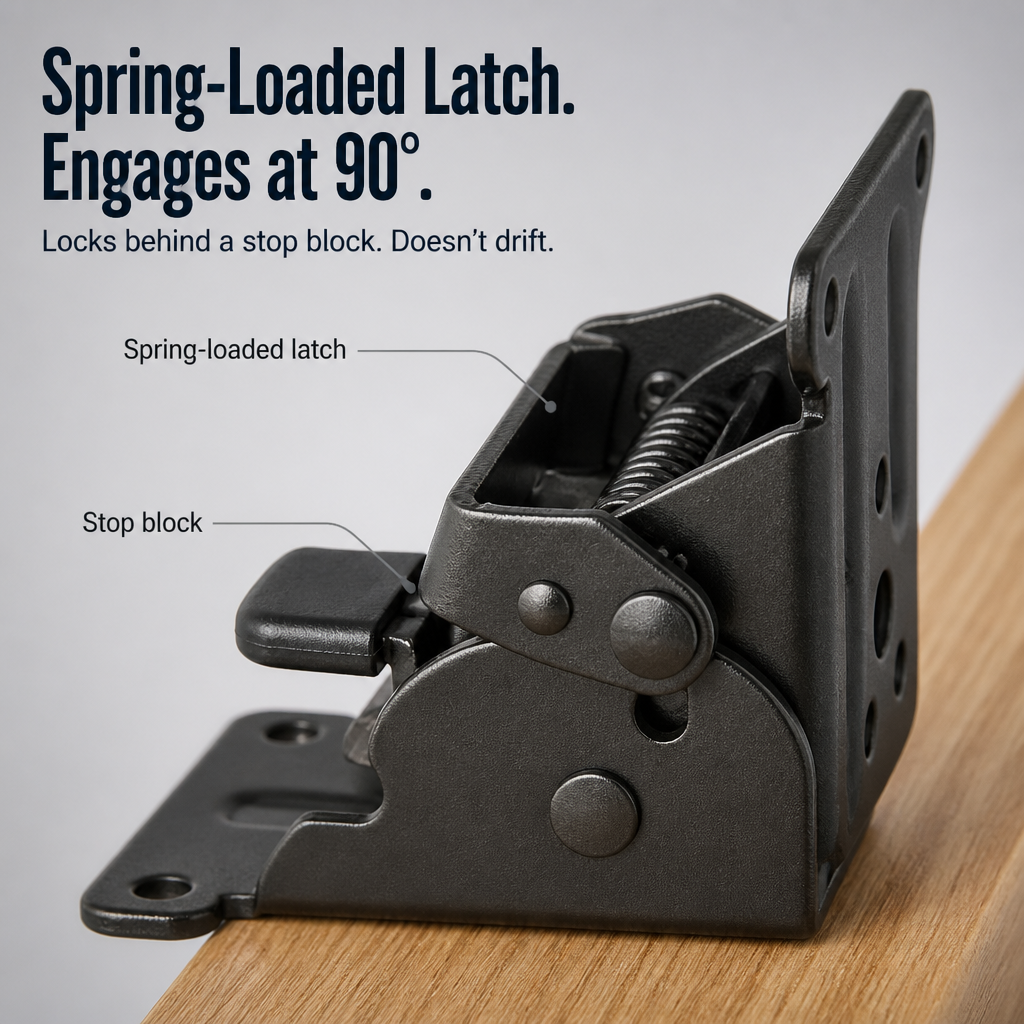 ForgeFold™ — Support 500 Pounds Firmly, Then Fold Neatly Against the Wall