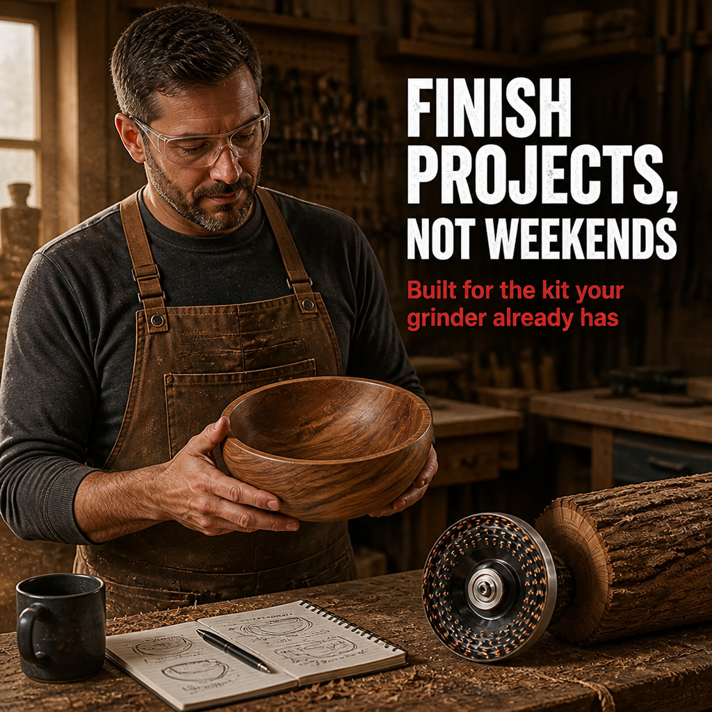Glidara™ — Sculpt, Slice & Polish Hardwood Fast Using Any 125mm Angle Grinder
