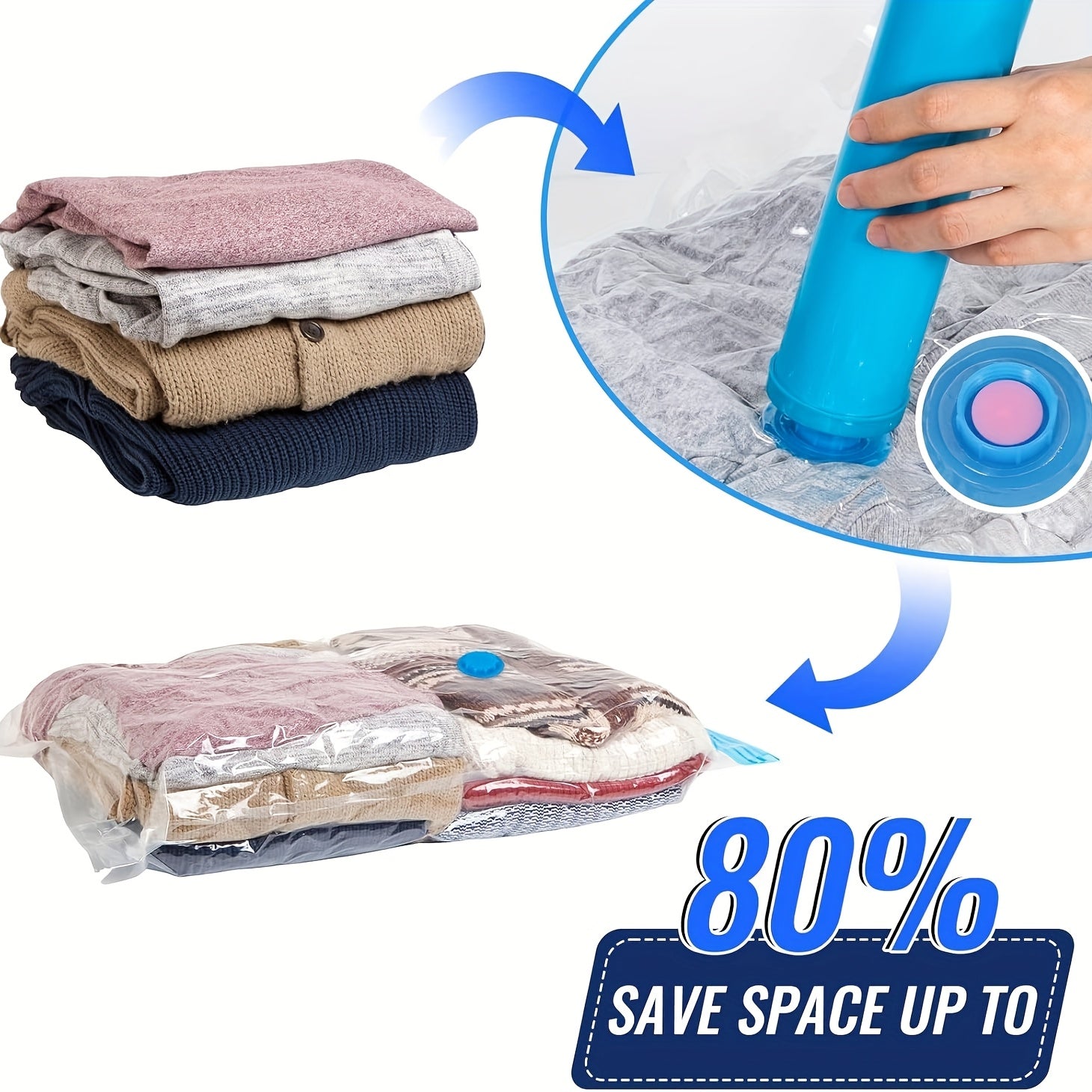 ClutterBuster - 14-Piece Hand-Pump Vacuum Storage Bag Set