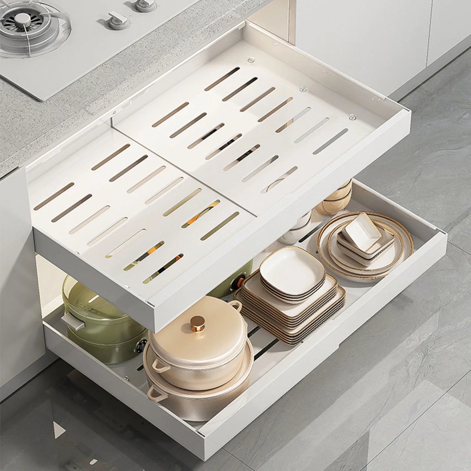 GlideNest™ — Transform Cluttered Cabinets Into Calm, Effortless Order