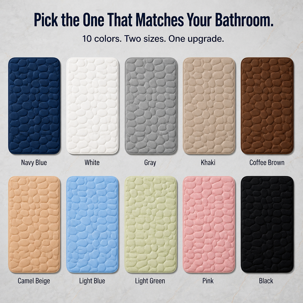 EverLux™ — Walk on Plush Cobblestones That Grip Tile and Dry Instantly