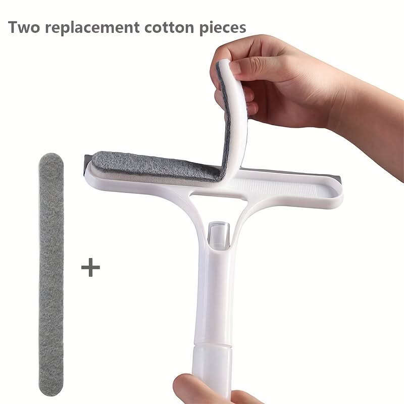 3-in-1 Scraper for Windows and Mirrors with Detachable Microfiber Cloth