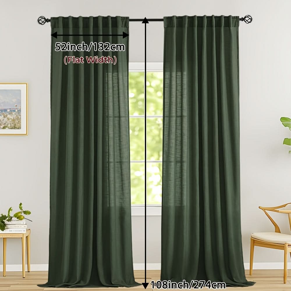 Flax Linen Sheer Curtains for Soft Light Filtering and Privacy