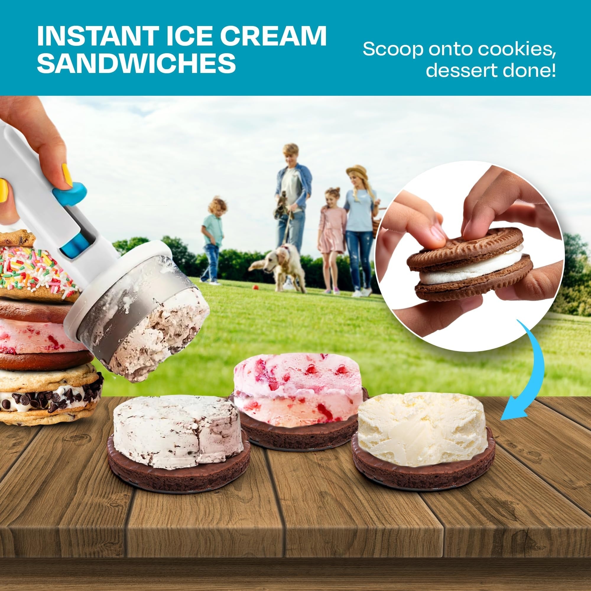 FrostMelt™ ScoopMaster — Create Perfect Ice Cream Sandwiches Instantly, No Mess, All Magic