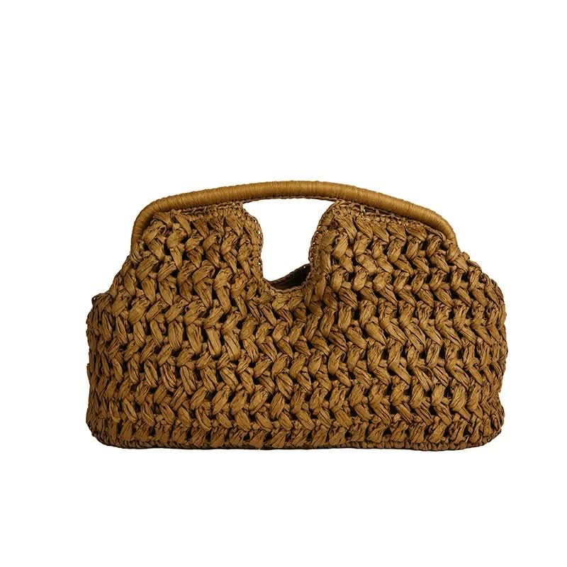Woven Raffia Shoulder Bag in Elegant Design