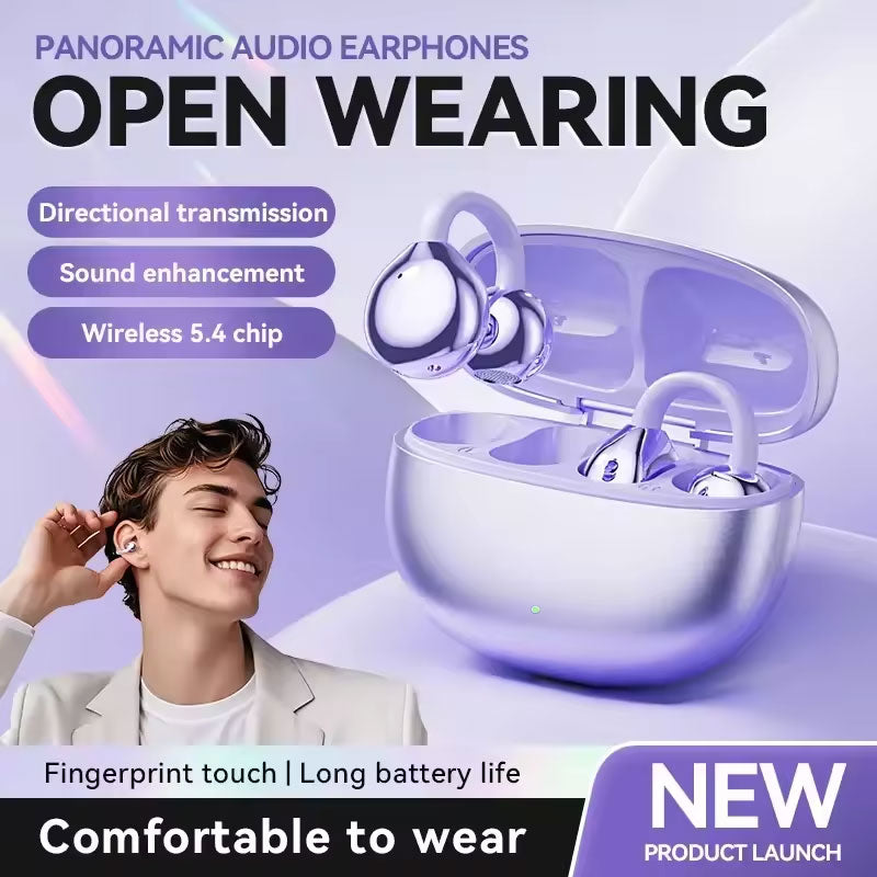 GlideWave™ Ear Clip Headphones — Experience All-Day Comfort with Jaw-Dropping, Crystal-Clear Sound That Moves With You