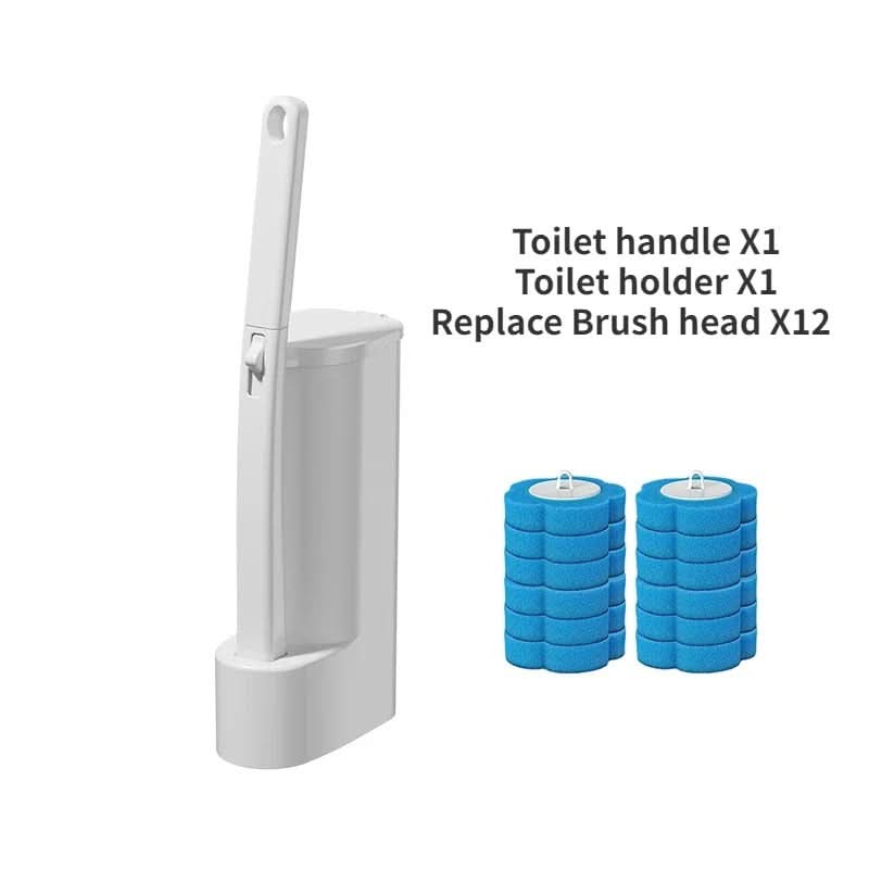 Disposable Toilet Brush Set with Interchangeable Heads