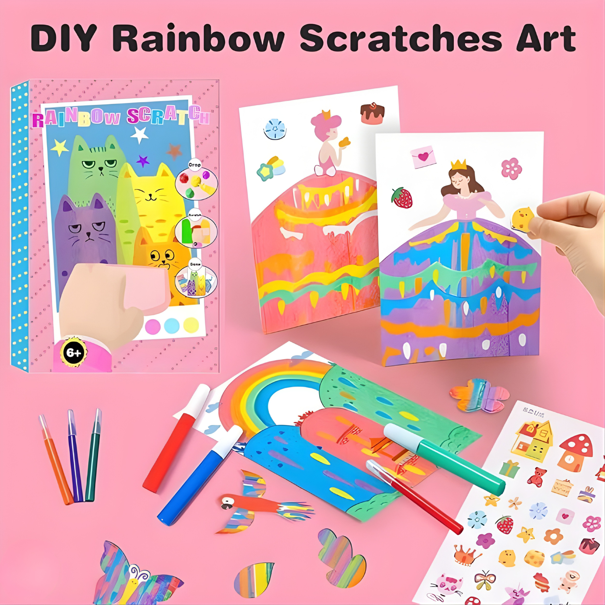 VividSwirl™ Scratch Art Kit — Ignite Your Child’s Pride with Mess-Free Rainbow Magic