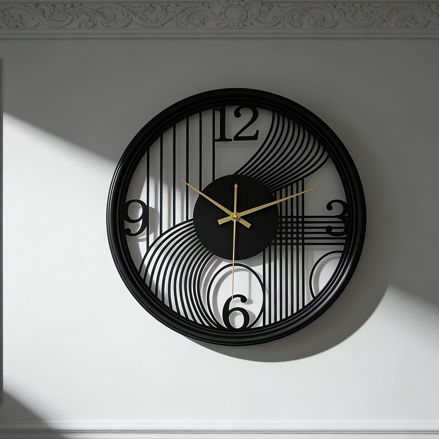 40cm Silent Iron Wall Clock in Gold for Contemporary Home Decoration