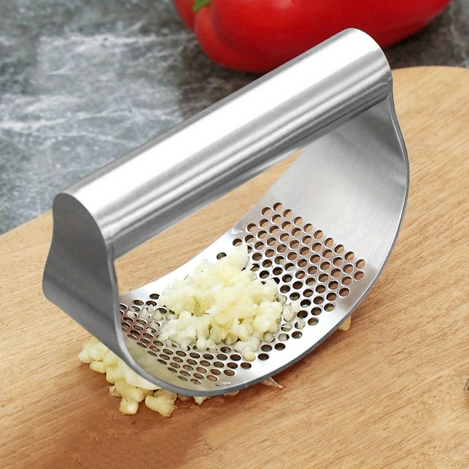Manual Garlic Press - Handheld Crusher for Fresh Garlic