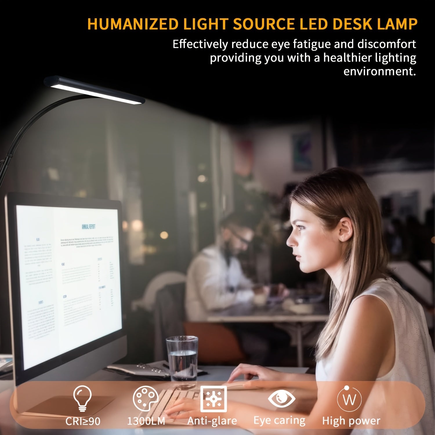 BrightZone – Wide Coverage LED Desk Light with Clip