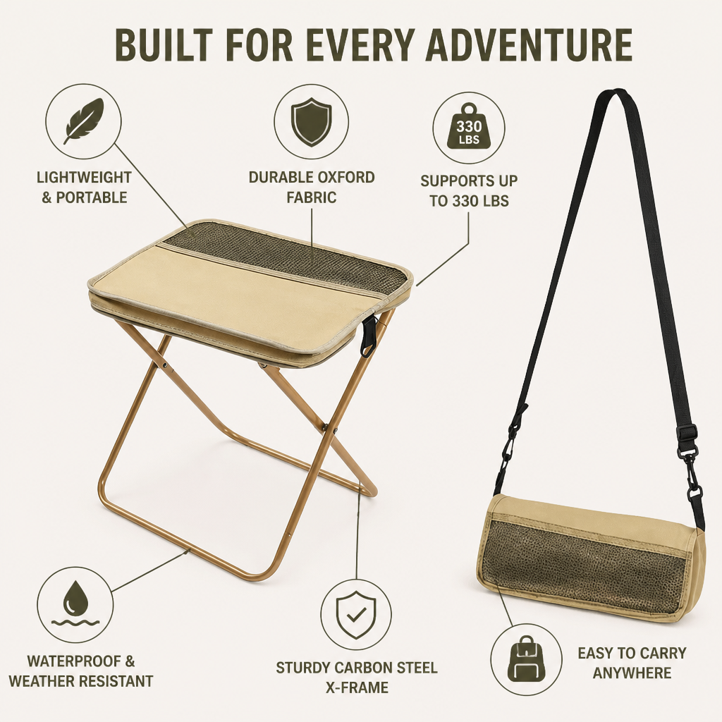 TrailNest™ Portable Seat — Adventure-Ready Comfort That Moves as Light as You Do