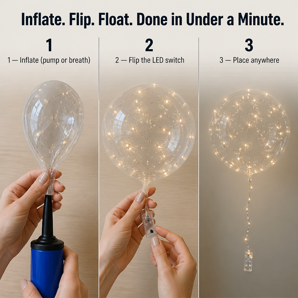 GlowNova™ LED Balloons — Display the Glow Your Guests Can’t Stop Talking About