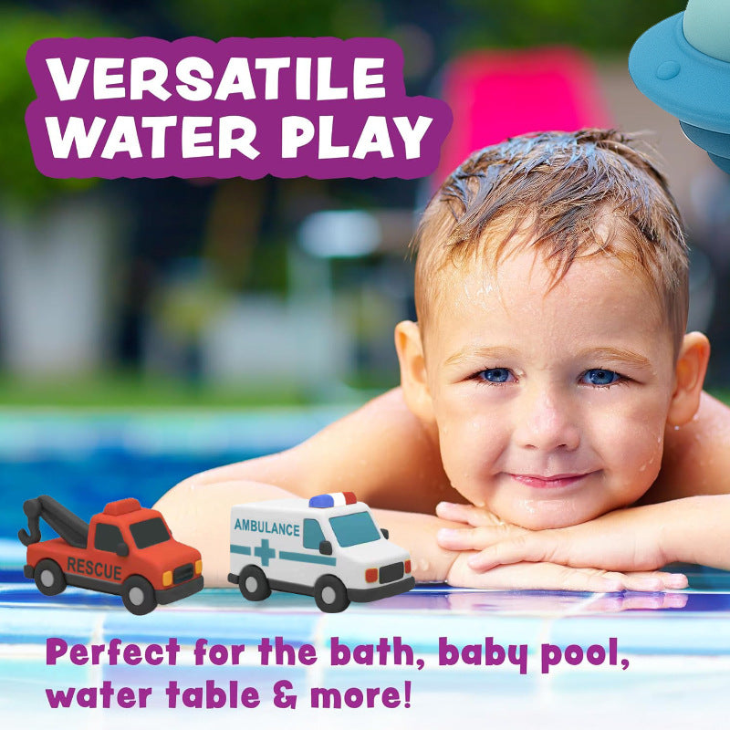 6-Piece Silicone Vehicle Bath Toy Collection