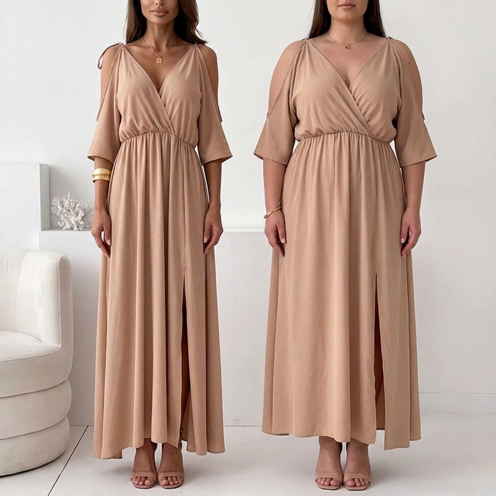 SerenAura™ V-Neck Dress — Own Every Room with Bold, Effortless Confidence