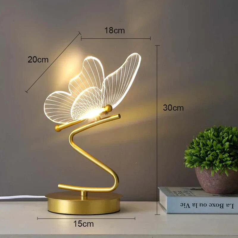Butterfly LED Desk Lamp with Acrylic Wings – Cozy Ambient Glow