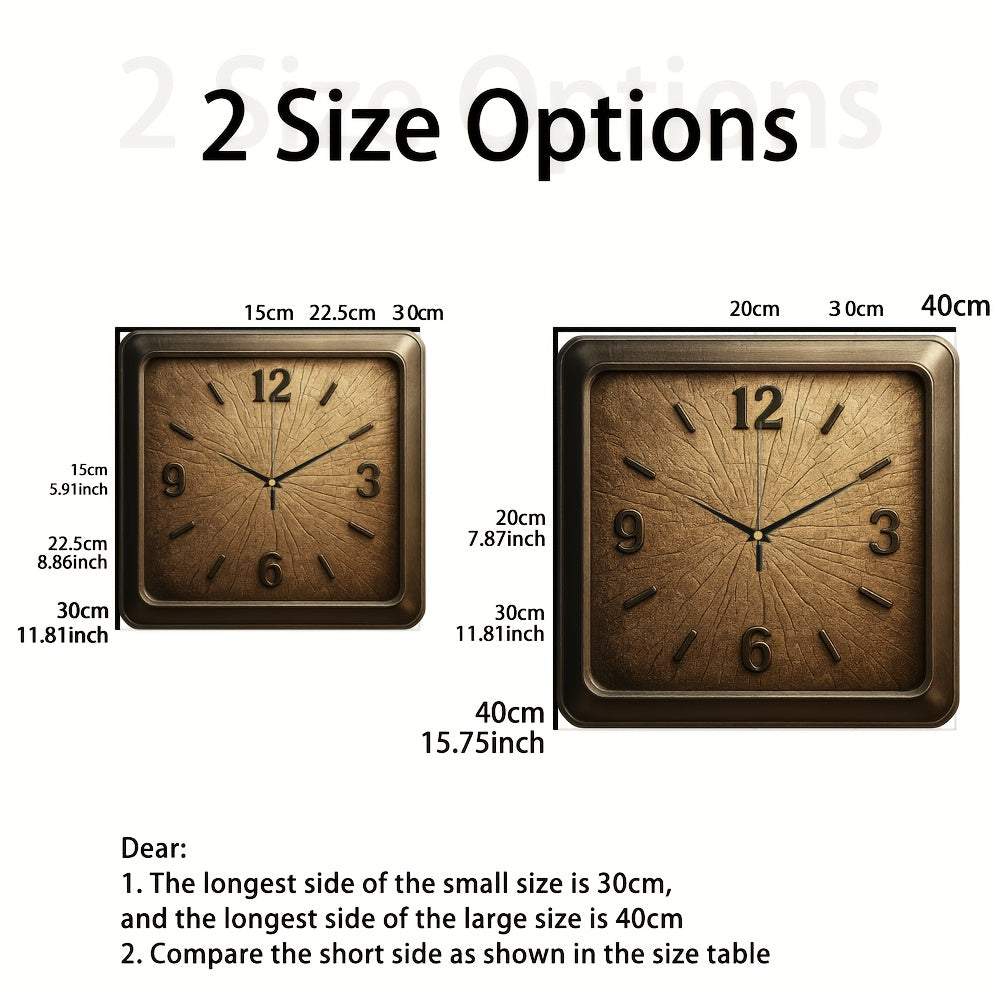 TimberTime – Elegant Natural Wood Square Wall Clock