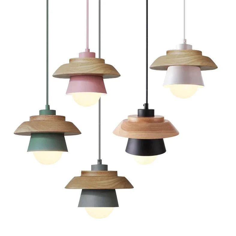 Scandinavian Hanging Wooden Lamp